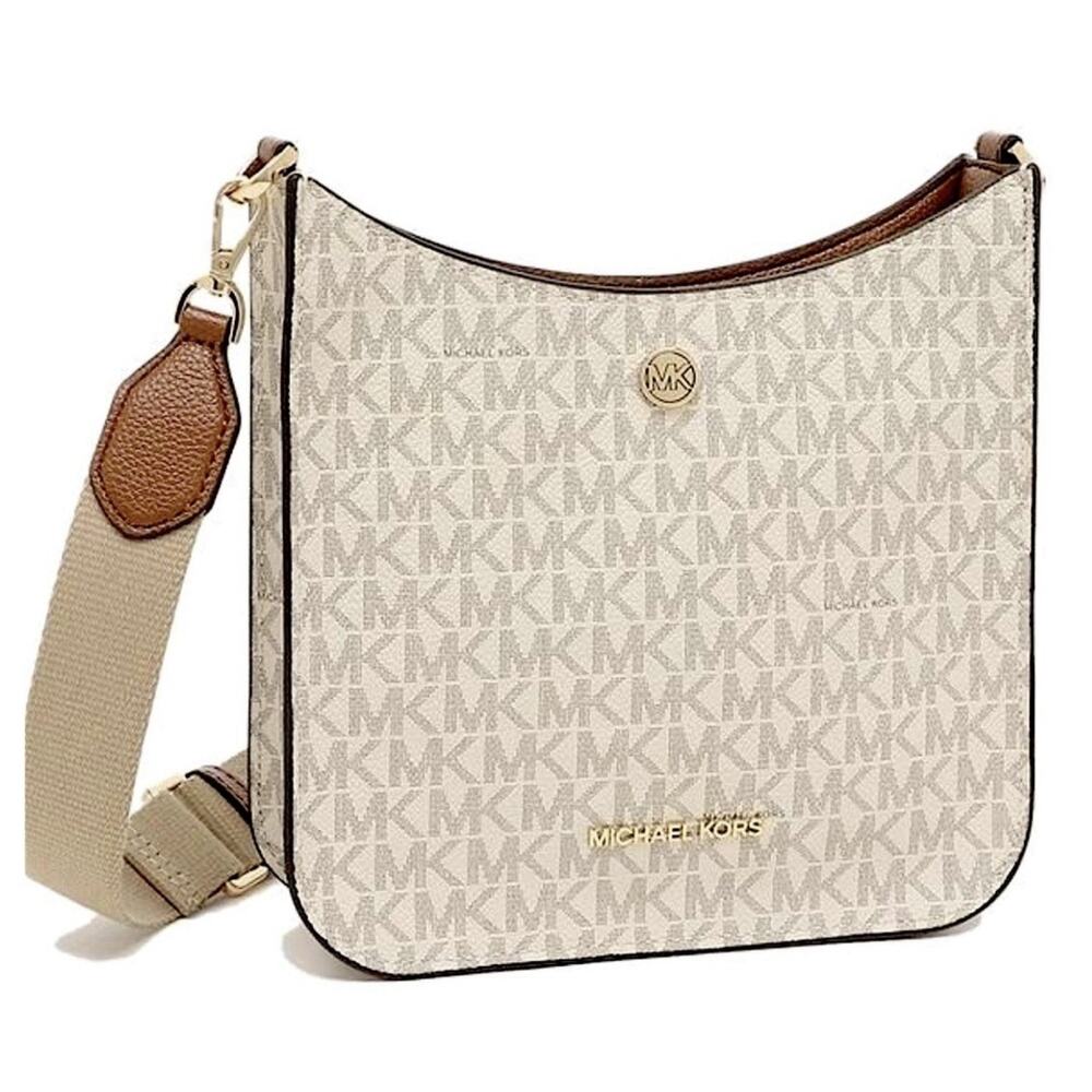 Michael Kors Beige Signature MK Crossbody Bag